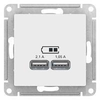 Атлас белый розетка USB скрытая 2-ая  