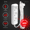 Удлинитель 2-мест 5м ПВС 3*0,75 белый ЭРА  Greenline