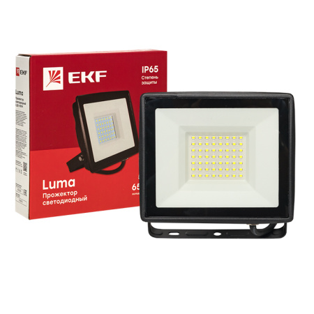 Прожектор свд 50Вт 6500К 4000лм черный IP65 110° Luma EKF 