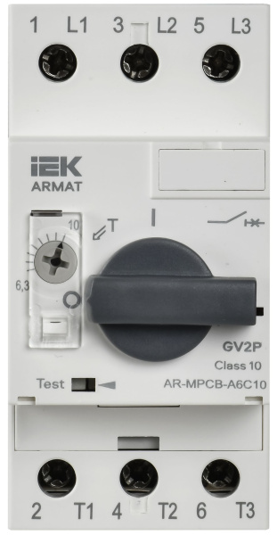 Автомат защиты двигателя 6,3-10А GV2P IEK ARMAT
